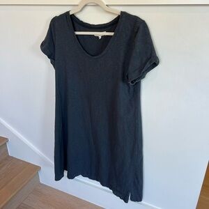 Loft Lou & Grey Dark Gray Short Sleeve Cotton TShirt Dress Medium